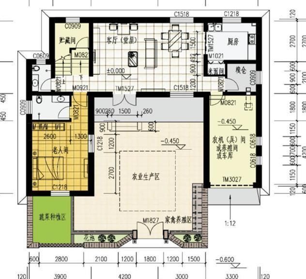 20万带庭院的农村房屋设计图,5套方案,2款带火炕含预算