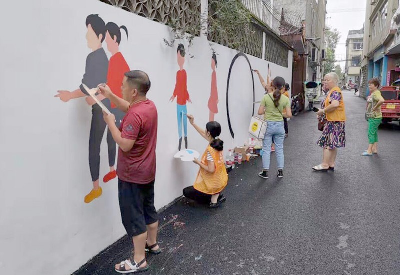"社区好人"墙绘,传播社区正能量