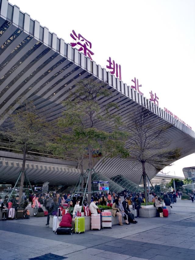 深圳北站(高铁站),站前广场成了候车场.