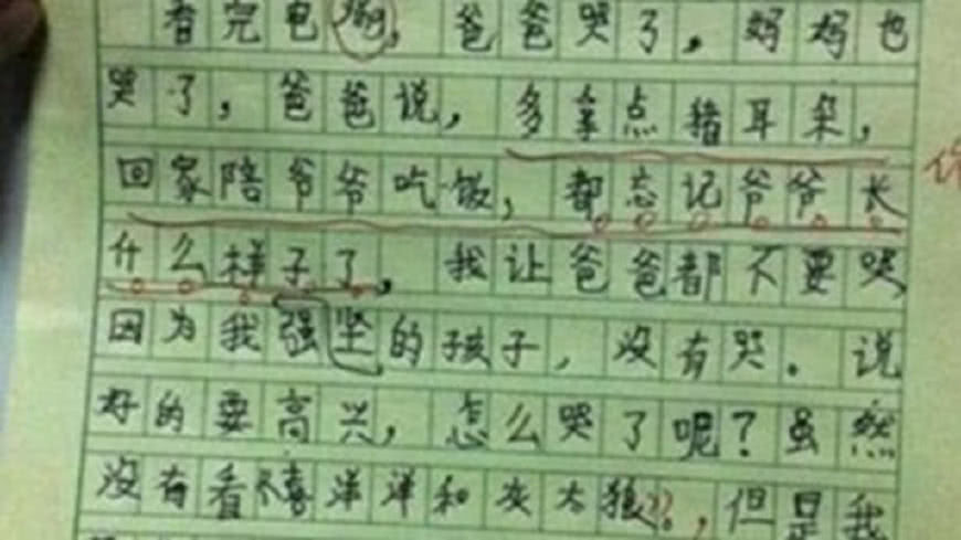 小学生奇葩作文:第一个"可怕",第四个搞笑