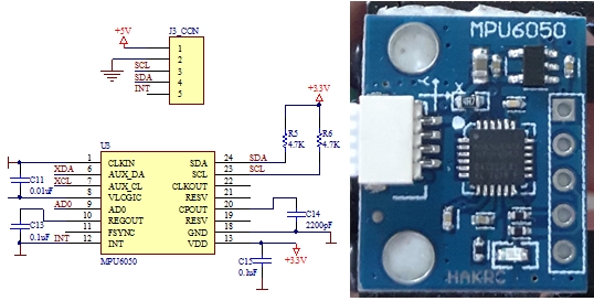 图4 mpu6050电路原理图与电路板 2 系统软件方案设计 2.