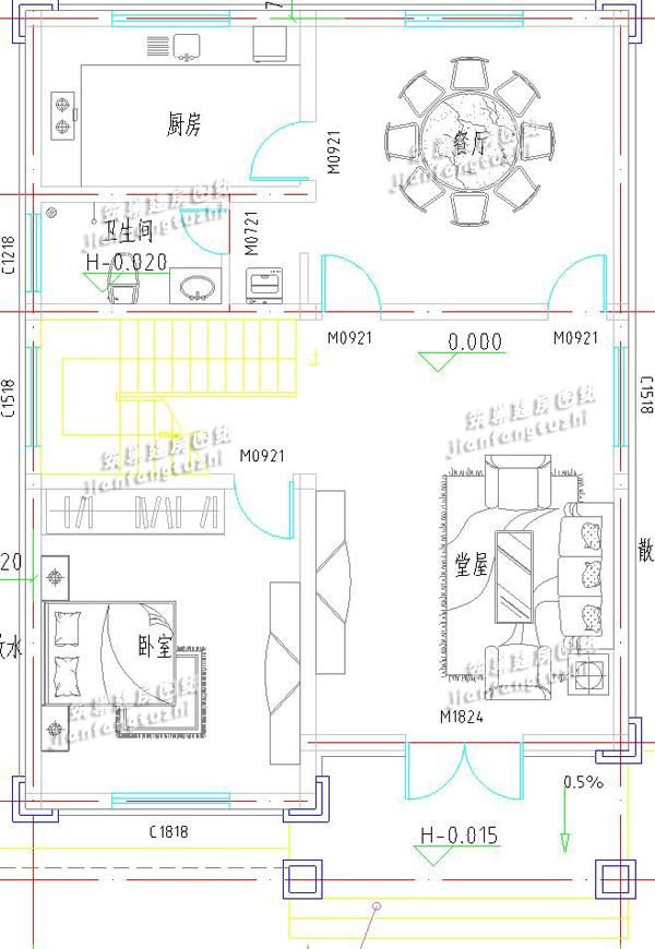 农村自建房图纸9x12,9米x11米农村房设计图 简约三层农村自建房9x12米,带有堂屋和露台,2018年建房的新户型