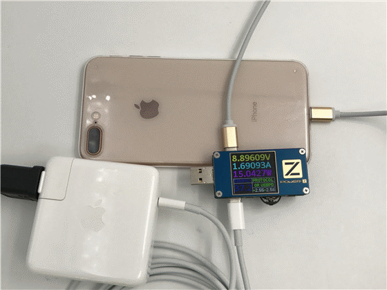 9v/1.67a,功率约为14.8w,支持iphone   plus快充.