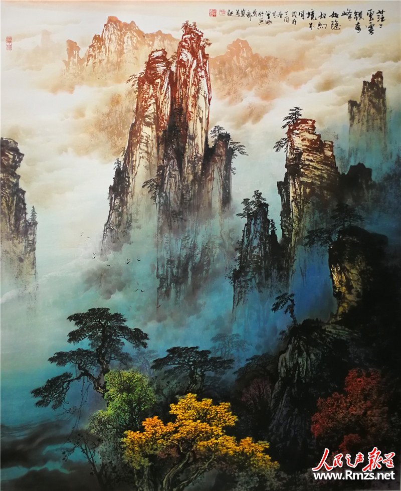 彩墨山水画家曾刚,先后师从吴祥辉,著名画家黄纯尧,其画作传统笔墨