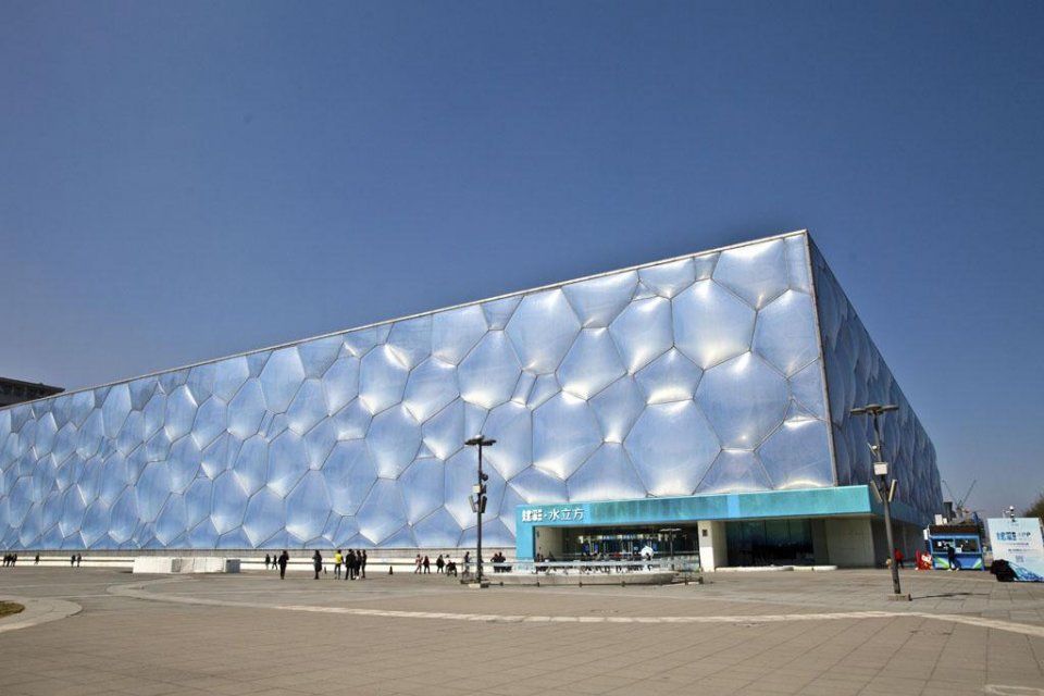 水立方是2008年北京奥运会标志性建筑物之一.