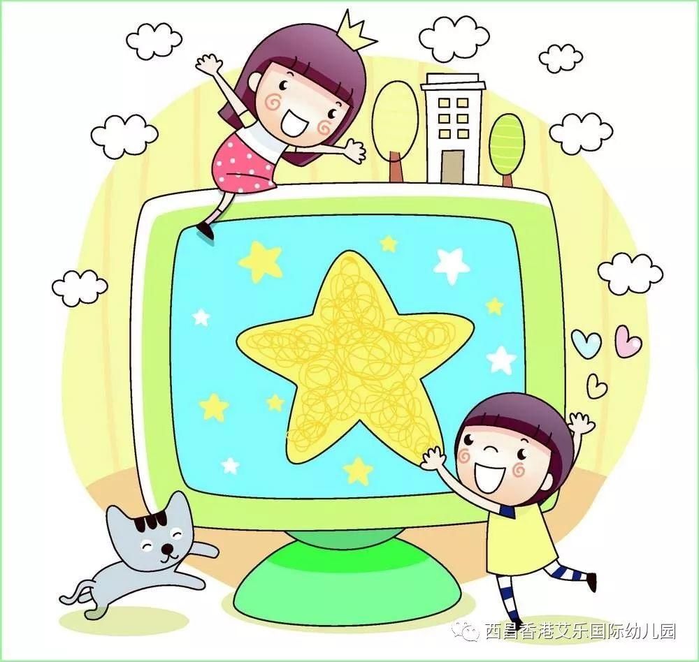 幼儿园看电视照片