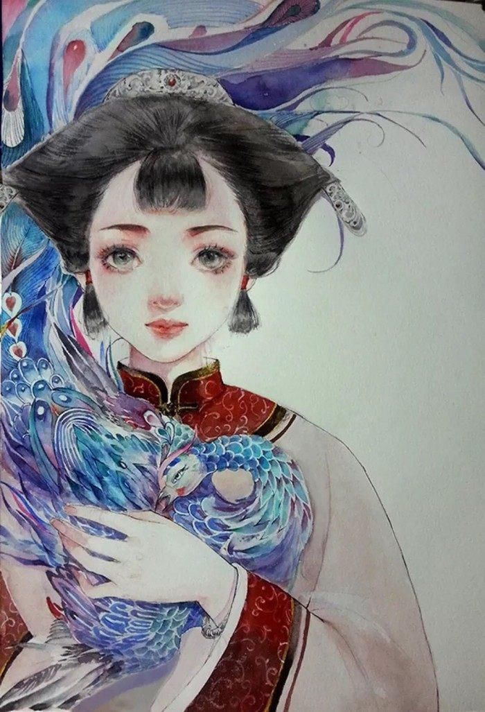 5,巨蟹座 巨蟹座古风美人画像,民国时期的刘海特别适合巨蟹座,能看出