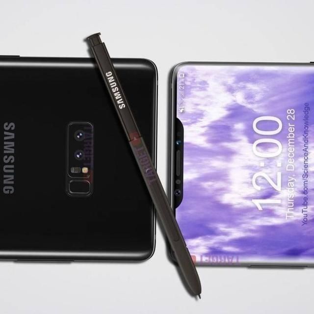 三星note9最新曝光:屏下指纹 异形全面屏!