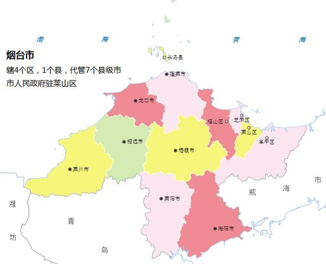 烟台市各区县:莱阳市人口最多,栖霞市面积最大,龙口市