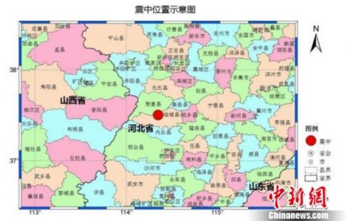 李茜)4日,中国地震台网正式测定:09月04日03时05分在河北邢台市临城县