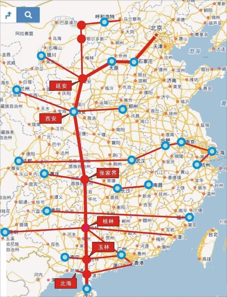 桂湛高铁时速350km/h,北起广西桂林市桂林北站,南至广东省湛江市湛江