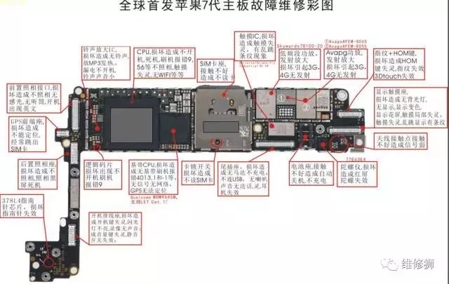 苹果6s没信号 射频ic损坏;附苹果7代主板故障维修彩图