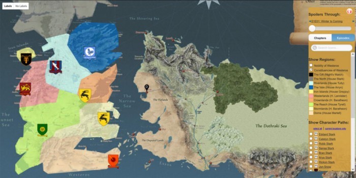 想探索《权力的游戏》世界?不妨看看这个交互地图