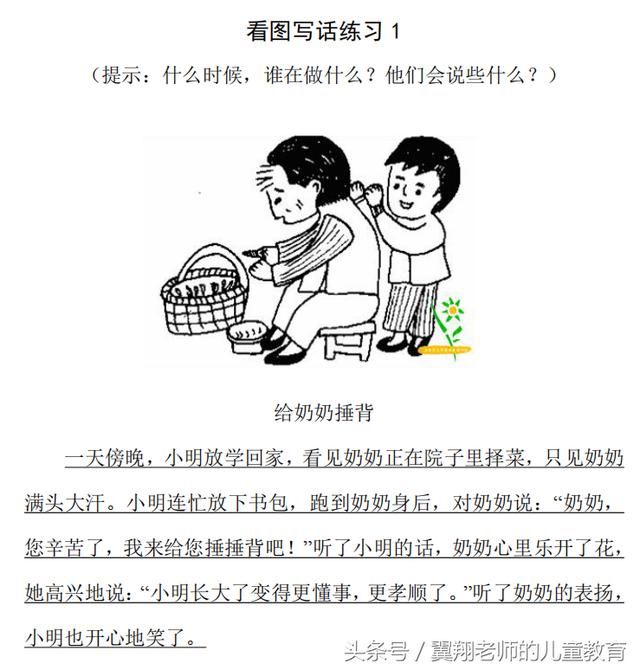 一年级语文下册看图写话,8个范例,打孩子写作思路,拿走参考吧