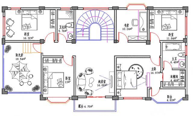 户型信息 开间进深:18.16×9.16米 首层占地面积:166.