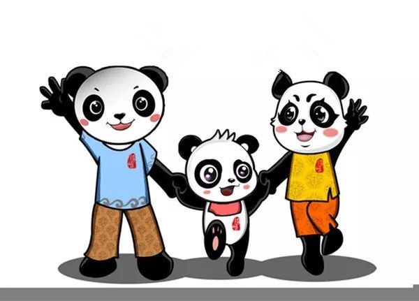 国宝熊猫"爸爸宝宝,妈妈娴娴,儿子浩浩"一家三口的动画形象首次与公众