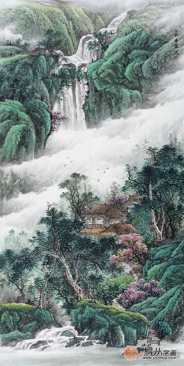 新中式玄关画之名家山水画竖幅,尽显中国风的精髓!