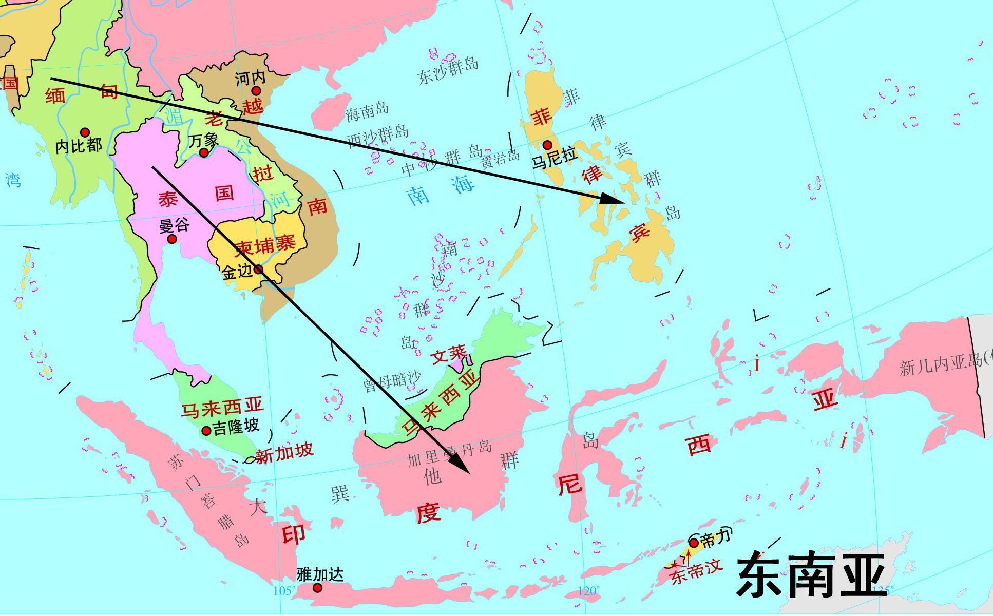 王老师学地理:一图记住亚洲所有国家名字