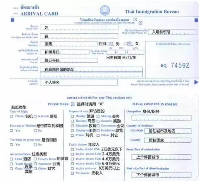 000(个人)20,000(家庭)泰铢现金或等值外币(泰国移民局将随机抽查)