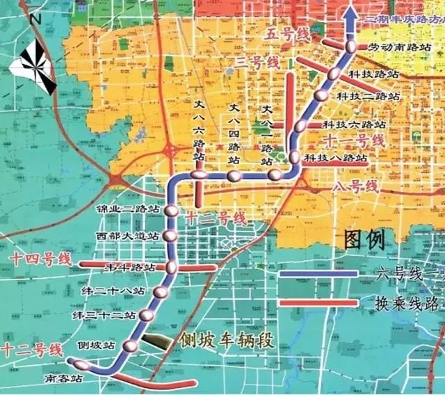 2020年 沿途共15座车站:南客站,侧坡,纬二十八街,东祝村,西部大道