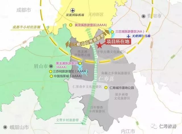 距仁寿县城27公里,距眉山市60公里,距成都市40公里,距三岔湖旅游景区图片