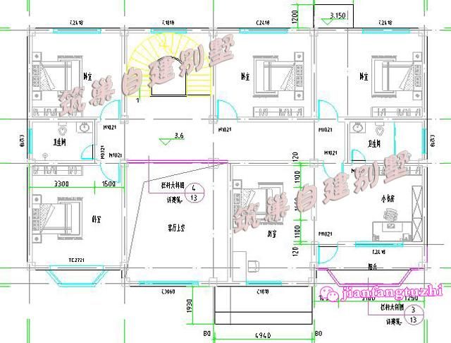 面宽20米前后门设计2层农村自建房设计图带车库别墅效果图