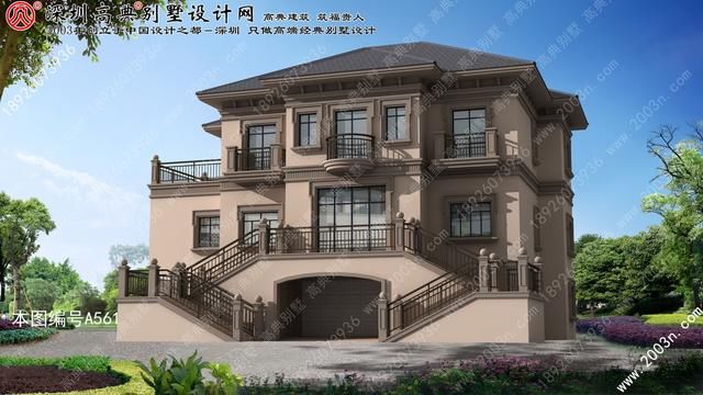 农村三层半别墅效果图十分霸气