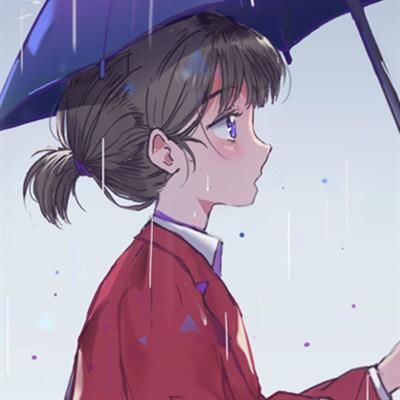 情侣头像:爱你的人雨伞总是向你倾斜
