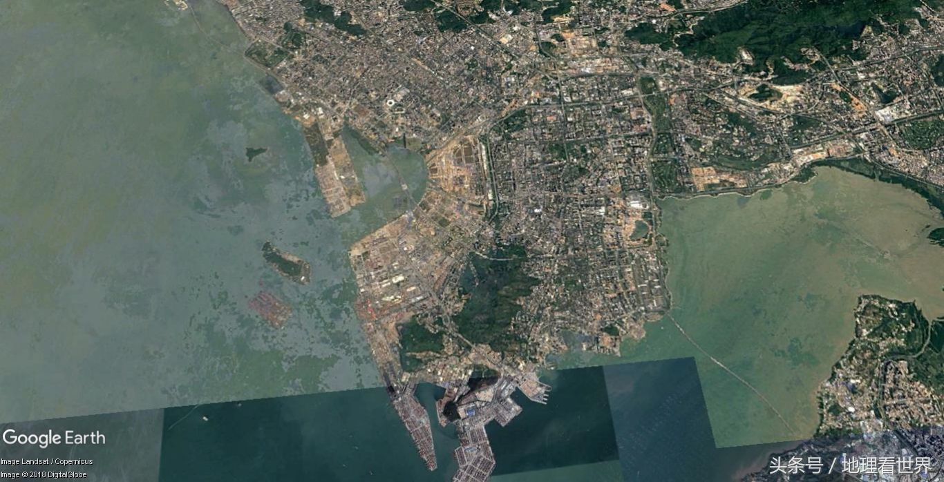 1979-2017年透过卫星地图看深圳南山区伟大的填海工程