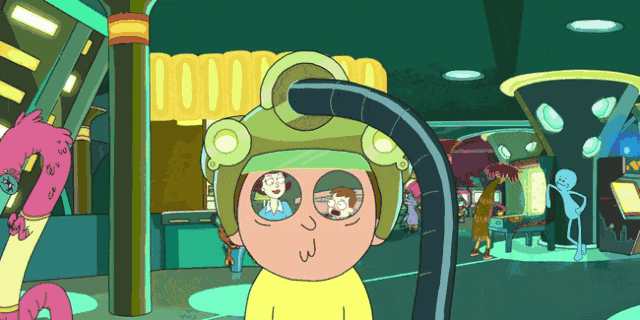 我挚爱的动画片《瑞克和莫蒂》里有个"虚拟人生"游戏,戴上头罩的人会