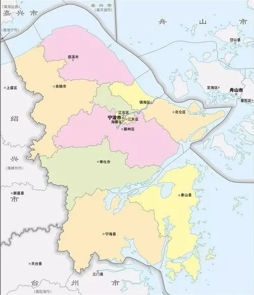宁波市行政区划调整前