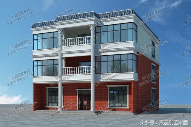 农村三层别墅,11.6x11.5米框架结构,凝聚时代气息的经典之作