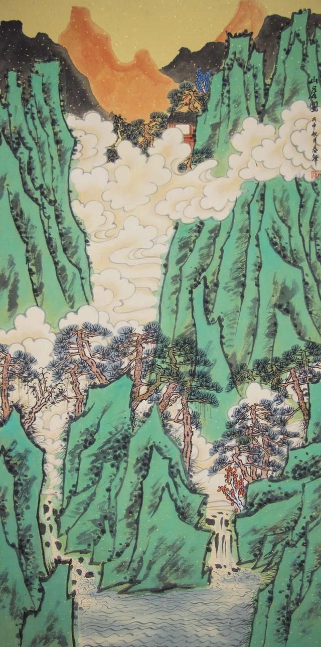 李春锋国画作品赏析:青绿色彩打造山水佳境
