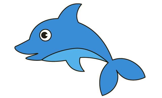 儿童简笔画:鲸鱼是鱼吗?卡通蓝色小鲸鱼,陪孩子来画一