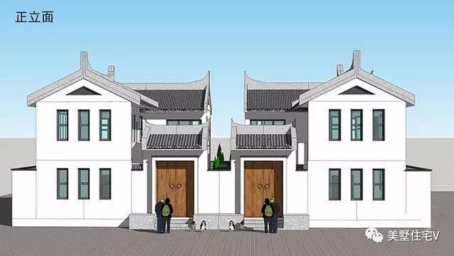 农村自建双拼四合院,浓浓中国风,深深兄弟情