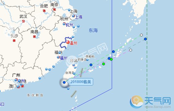 台风格美台风路径实时发布系统 2018年6号台风的路径图