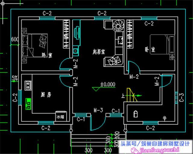 12x8米农村房设计图纸,12x8米农村平房设计图 12x8米110平方米二层半农村自建房设计图含全套施工图