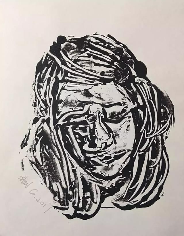 安.弗兰克(独幅版画) 2017 丙烯 37x26cm