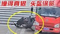 撞得真狠！头盔保命！