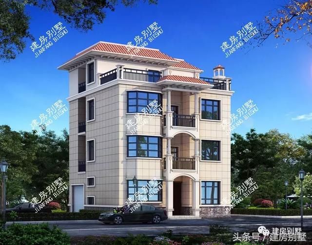 两款四层农村别墅户型,均是平顶设计,盖出了豪