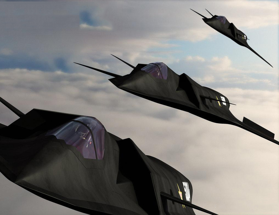 全频段隐身配激光炮:中国第6代战机cg概念图