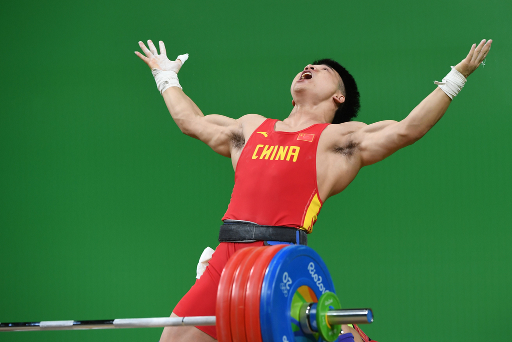 组图-男子举重85公斤级田涛摘银 伊朗强人夺冠