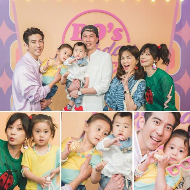 修杰楷晒一家四口聚餐照,咘咘一脸娇羞的看着镜头超可爱!