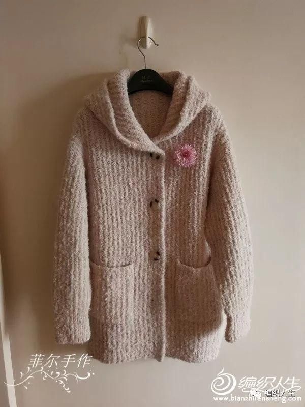 女士毛衣丨教你织一款慵懒风圈圈线棒针连帽开
