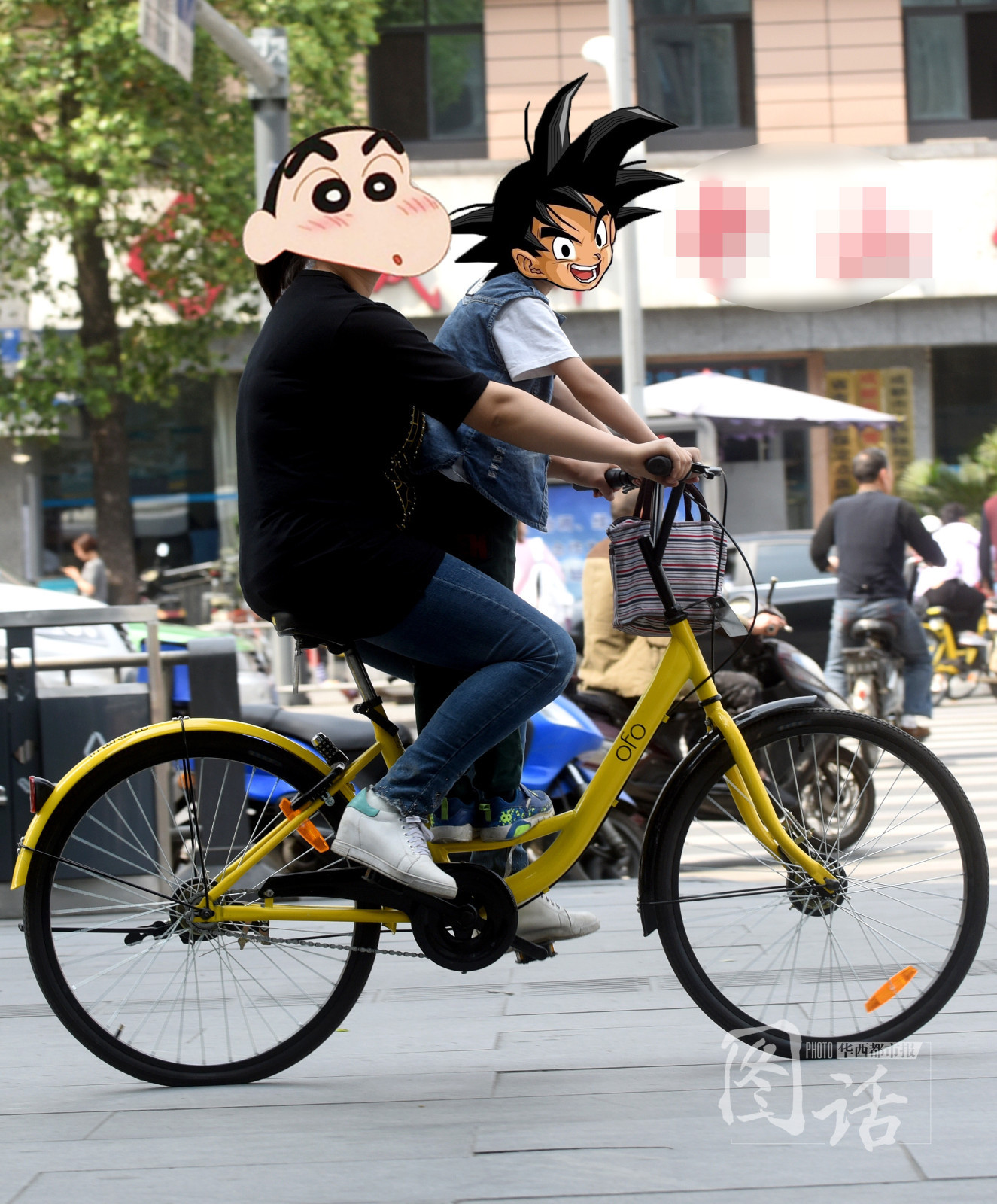 但共享单车在设计上有别于传统自行车,没有后车架,也就是不能载人.