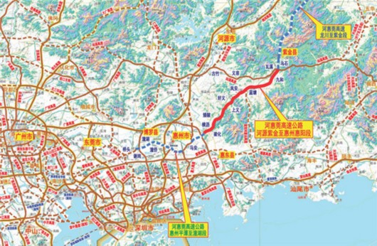 紫金至惠陽高速公路規劃圖