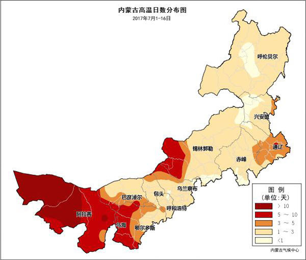 内蒙古红得发紫屡破极值 明天雨水来退烧