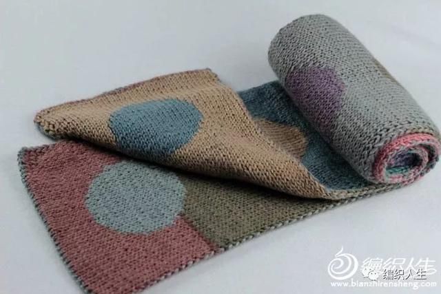 文艺复古范!教你织一款双色双面平针围巾,有详