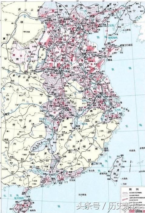 抗日战争时期中国沦陷了多少领土?看看这张图