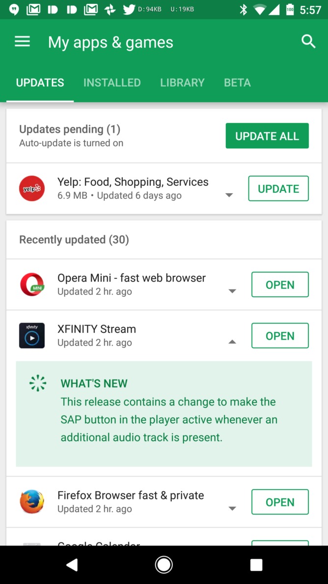 google play商店v8更新:在可更新應用列表直接查看更新日誌